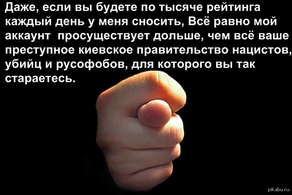 Хотел бы обратиться к новым &quot;подписчикам&quot; и прочим майданутым, сносящим мой рейтинг после каждого поста или коммента про Украину   фиг вам, накипело, Россия, Украина, информационная война, аккаунт